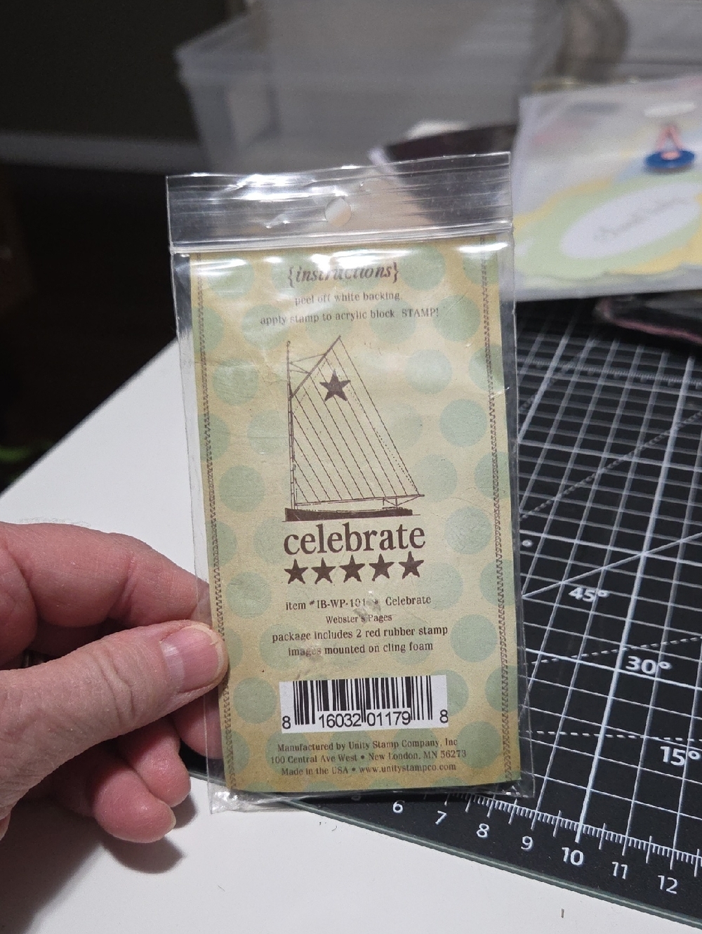 Celebrate Sailboat Rubber Cling Stamp